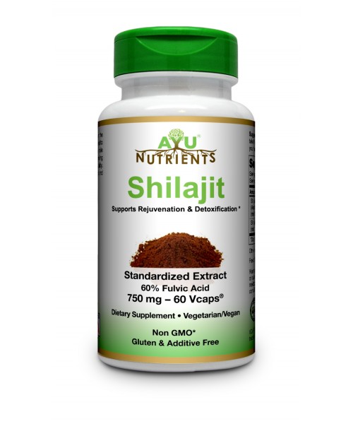 Shilajit Extract( 60 % Fulvic Acid) 750 mg - 60 Vegetarian Capsules